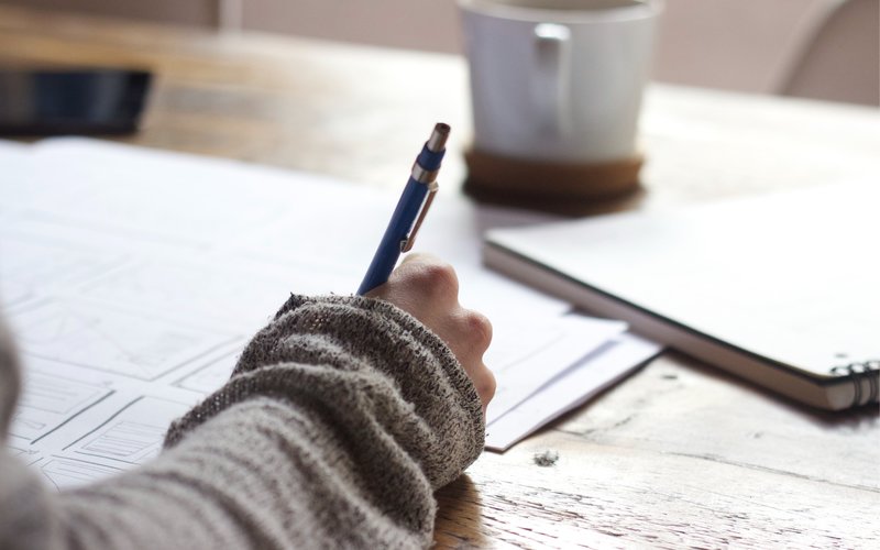 A person writing